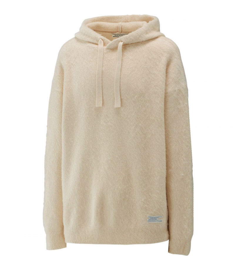 Men's Onitsuka Tiger Knit Hoodie White | 41569-ZQCP