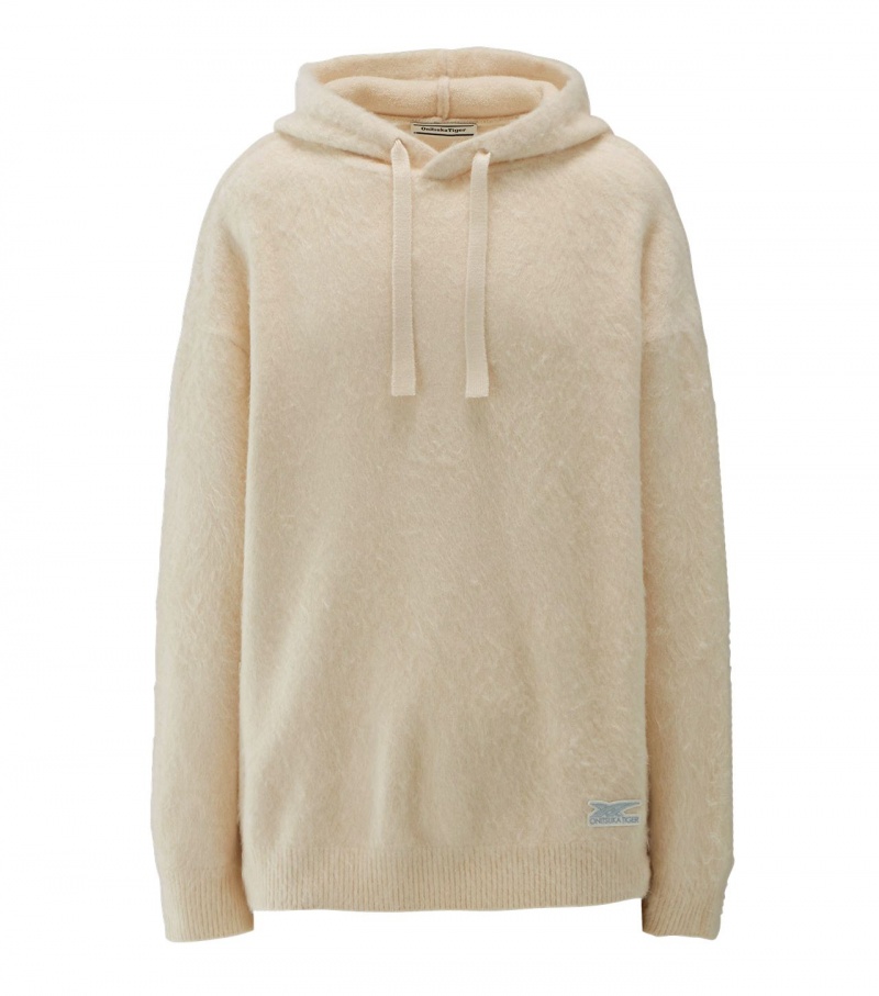 Men\'s Onitsuka Tiger Knit Hoodie White | 41569-ZQCP