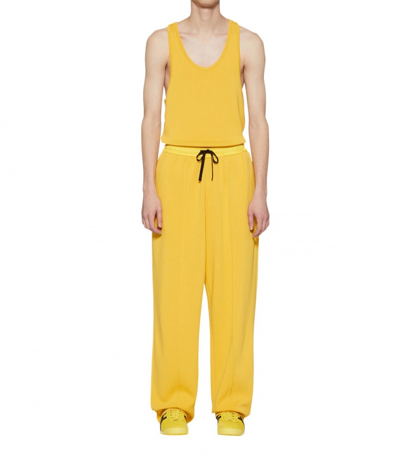 Men's Onitsuka Tiger Knit Pants Yellow | 12967-MWCH