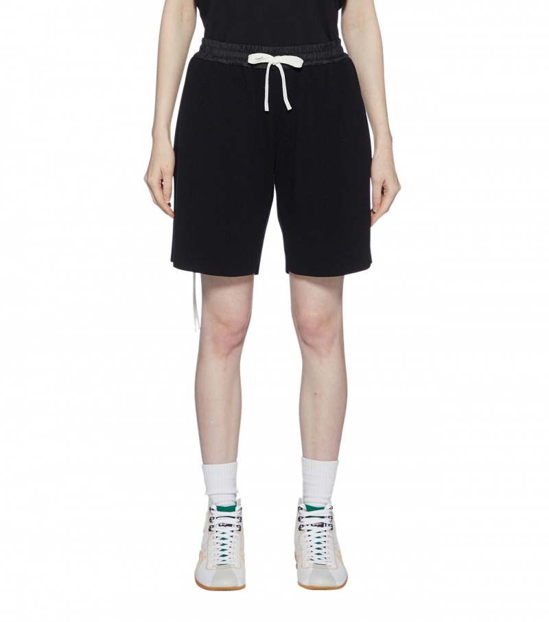 Men's Onitsuka Tiger Knit Shorts Black | 78294-OIJZ