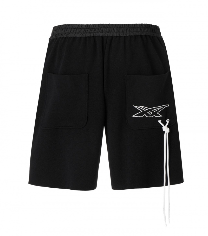 Men's Onitsuka Tiger Knit Shorts Black | 78294-OIJZ