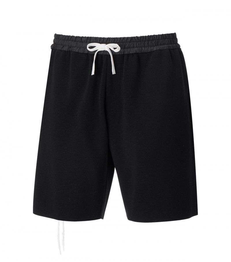 Men's Onitsuka Tiger Knit Shorts Black | 78294-OIJZ