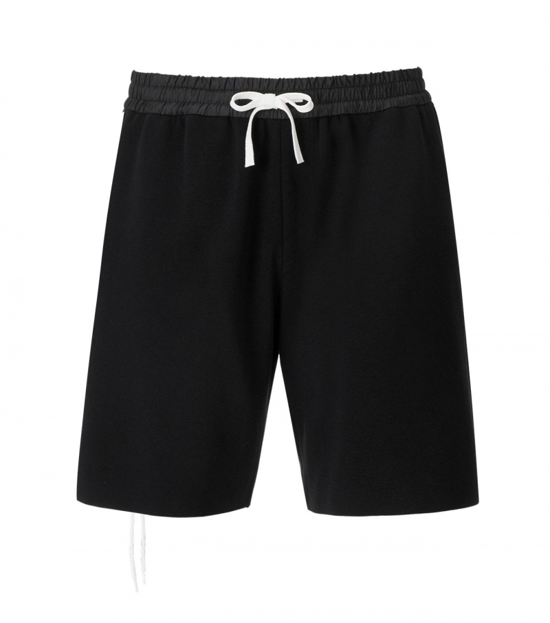 Men\'s Onitsuka Tiger Knit Shorts Black | 78294-OIJZ