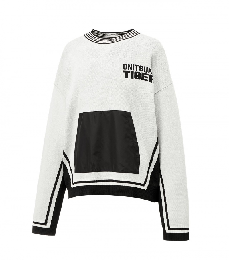 Men's Onitsuka Tiger Knit Tops White | 18245-YWCN