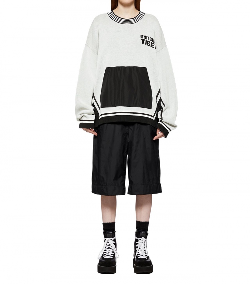 Men's Onitsuka Tiger Knit Tops White | 18245-YWCN