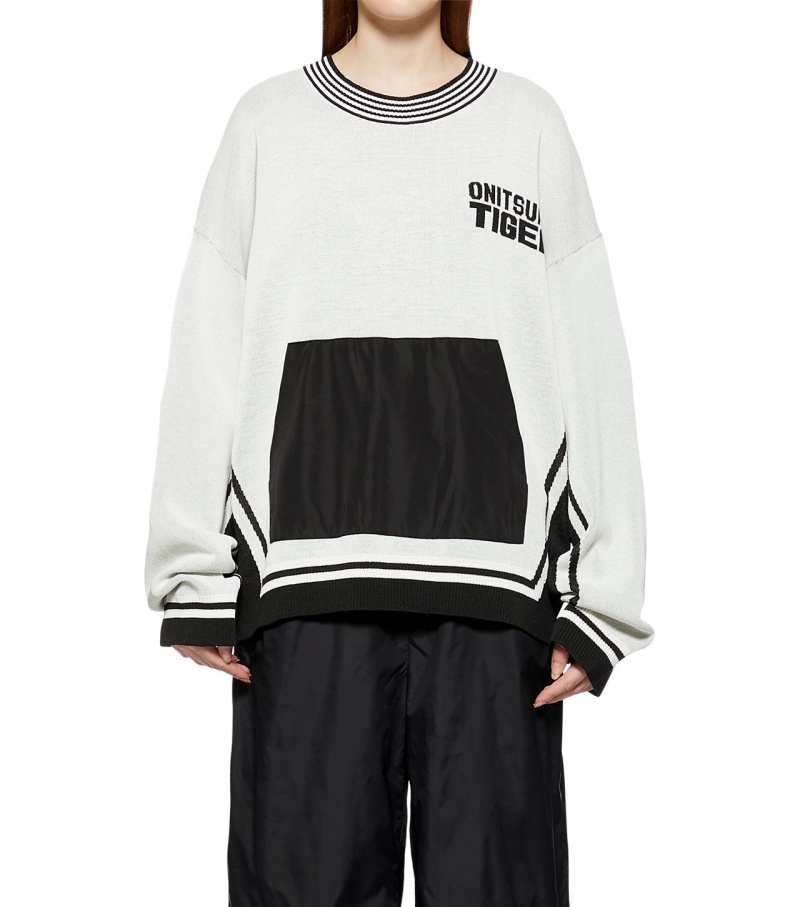 Men's Onitsuka Tiger Knit Tops White | 18245-YWCN