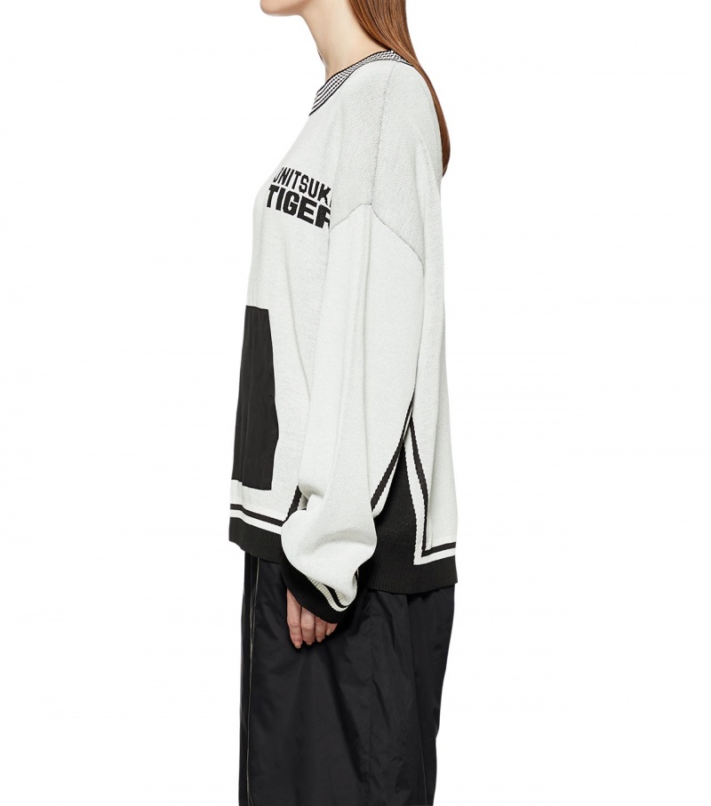 Men's Onitsuka Tiger Knit Tops White | 18245-YWCN