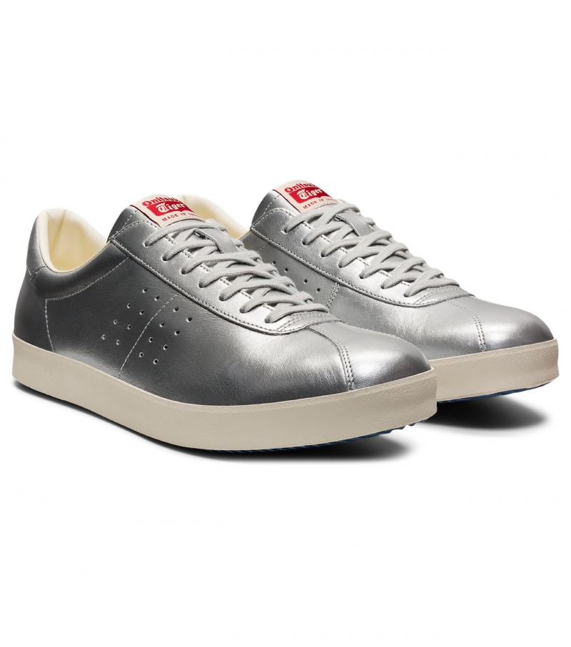 Men's Onitsuka Tiger Lawnship Nm Low Tops Silver | 08743-APUT