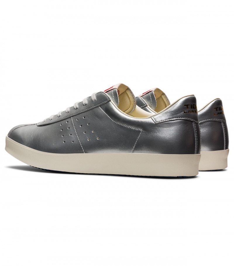 Men's Onitsuka Tiger Lawnship Nm Low Tops Silver | 08743-APUT