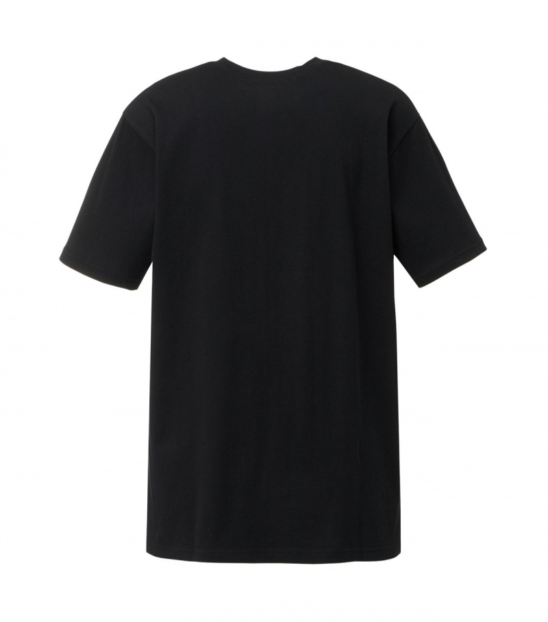 Men's Onitsuka Tiger Logo T Shirts Black / White | 28415-WADQ