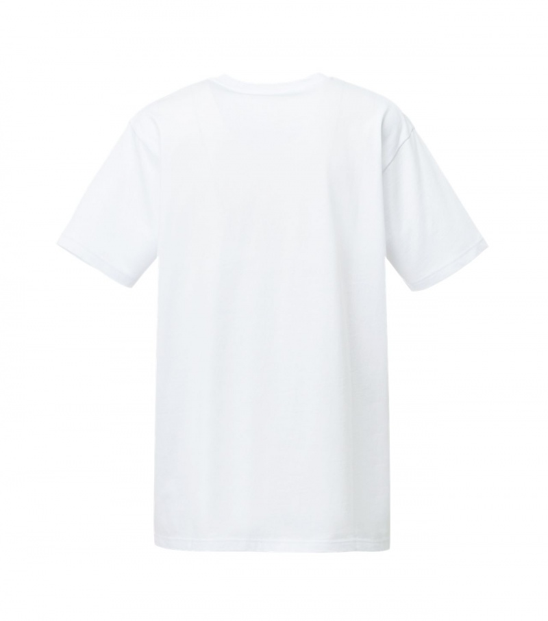 Men's Onitsuka Tiger Logo T Shirts White / Silver | 92431-MZWS