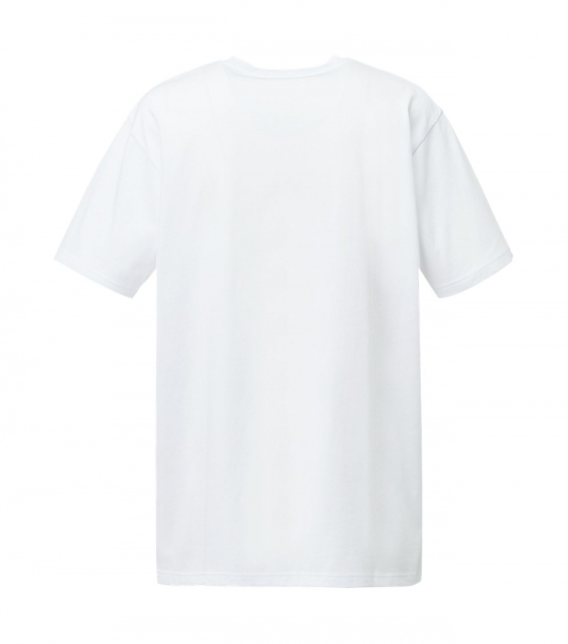 Men's Onitsuka Tiger Logo T Shirts White / Gold | 35426-JOXV