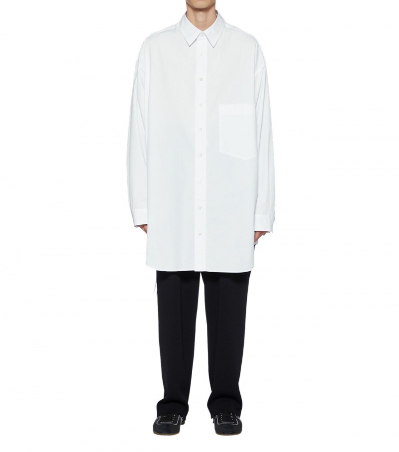 Men's Onitsuka Tiger Ls Shirts White | 82967-GXEV