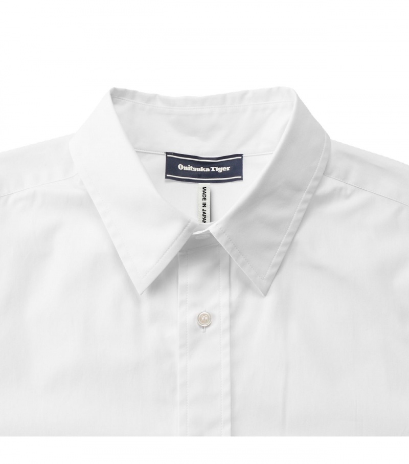 Men's Onitsuka Tiger Ls Shirts White | 82967-GXEV