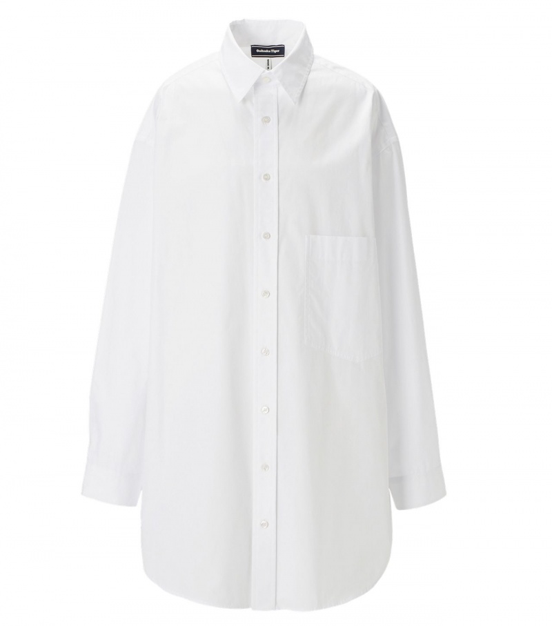 Men\'s Onitsuka Tiger Ls Shirts White | 82967-GXEV