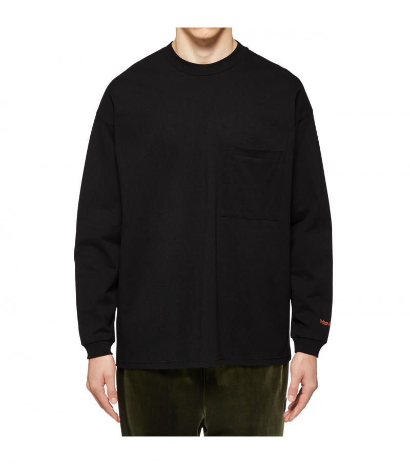 Men's Onitsuka Tiger Ls T Shirts Black | 83657-FSXO