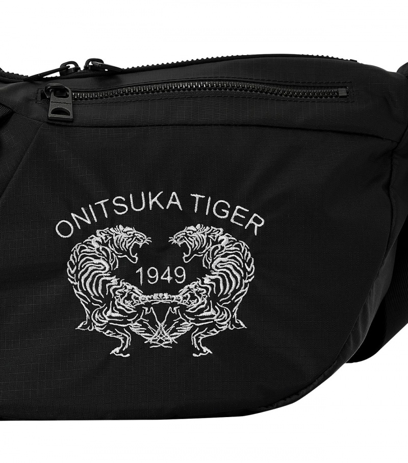 Men's Onitsuka Tiger Messenger Bag Bags Black / White | 71593-YCPV