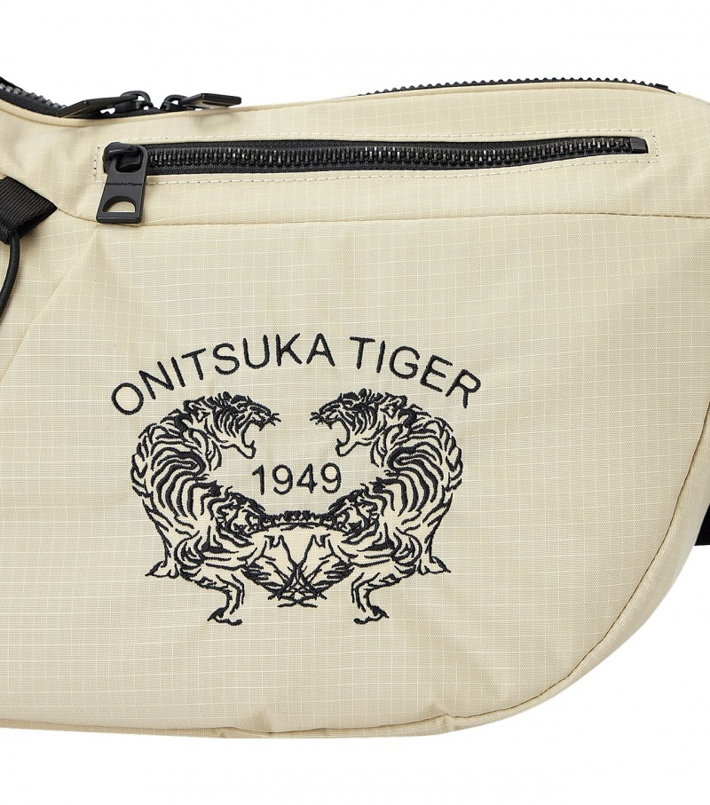 Men's Onitsuka Tiger Messenger Bag Bags Beige / Black | 95620-IPUS