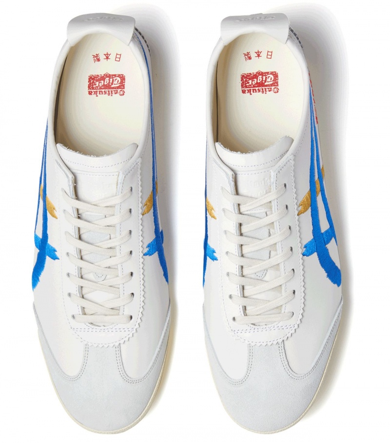 Men's Onitsuka Tiger Mexico 66 Deluxe Nm Mexico 66 White / Blue | 63271-NZFS