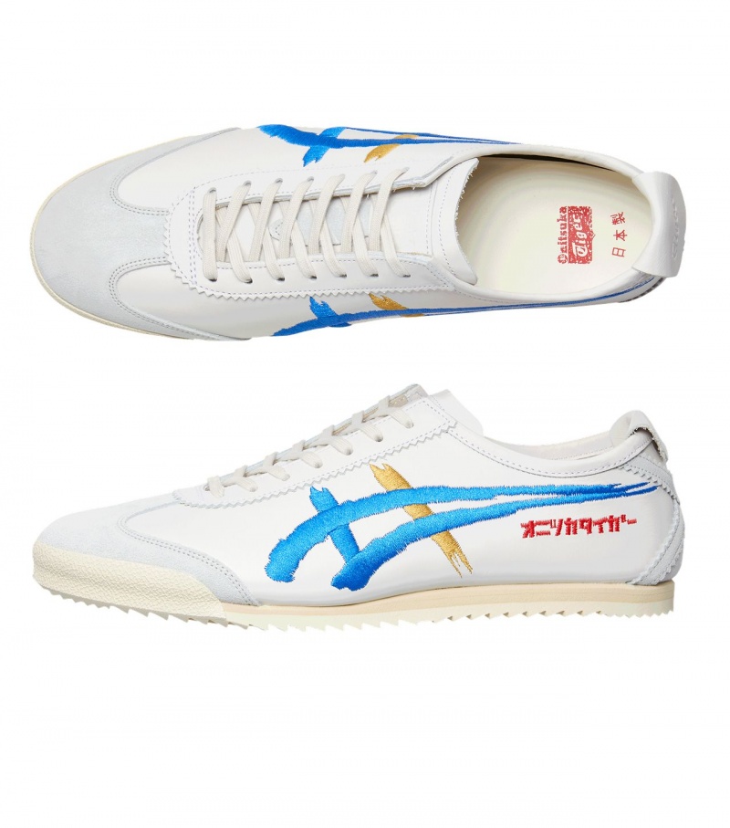 Men's Onitsuka Tiger Mexico 66 Deluxe Nm Mexico 66 White / Blue | 63271-NZFS