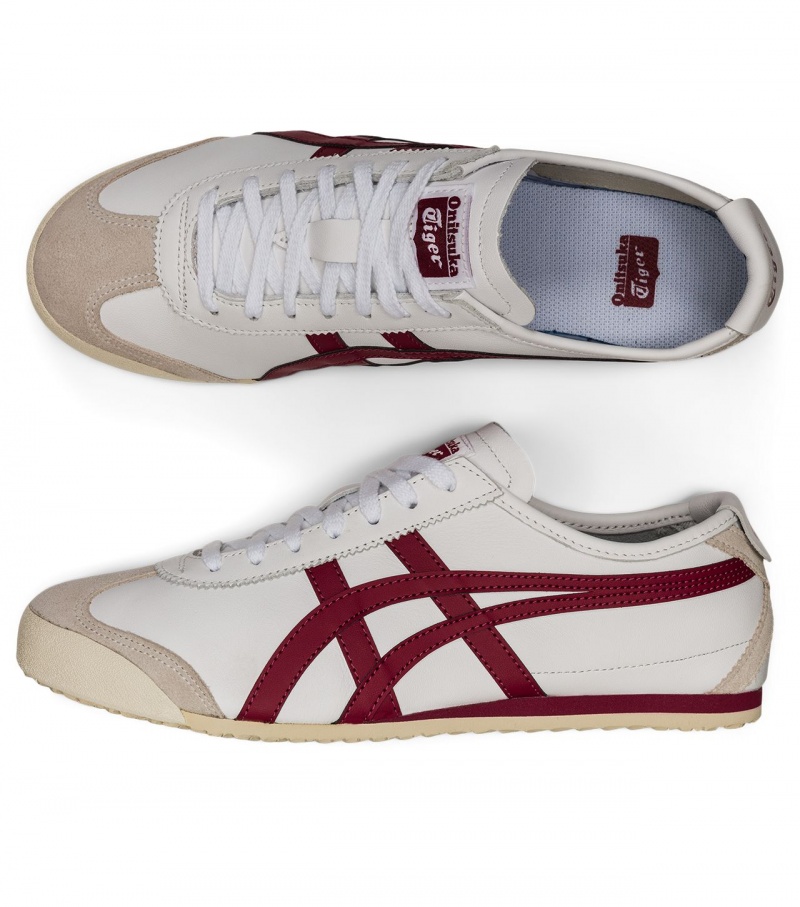 Men's Onitsuka Tiger Mexico 66 Mexico 66 White / Burgundy | 83149-ZQFB