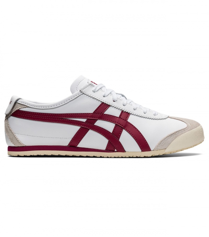 Men\'s Onitsuka Tiger Mexico 66 Mexico 66 White / Burgundy | 83149-ZQFB