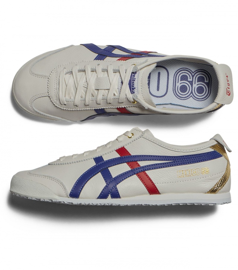 Men's Onitsuka Tiger Mexico 66 Mexico 66 White / Dark Blue | 72610-BZOX