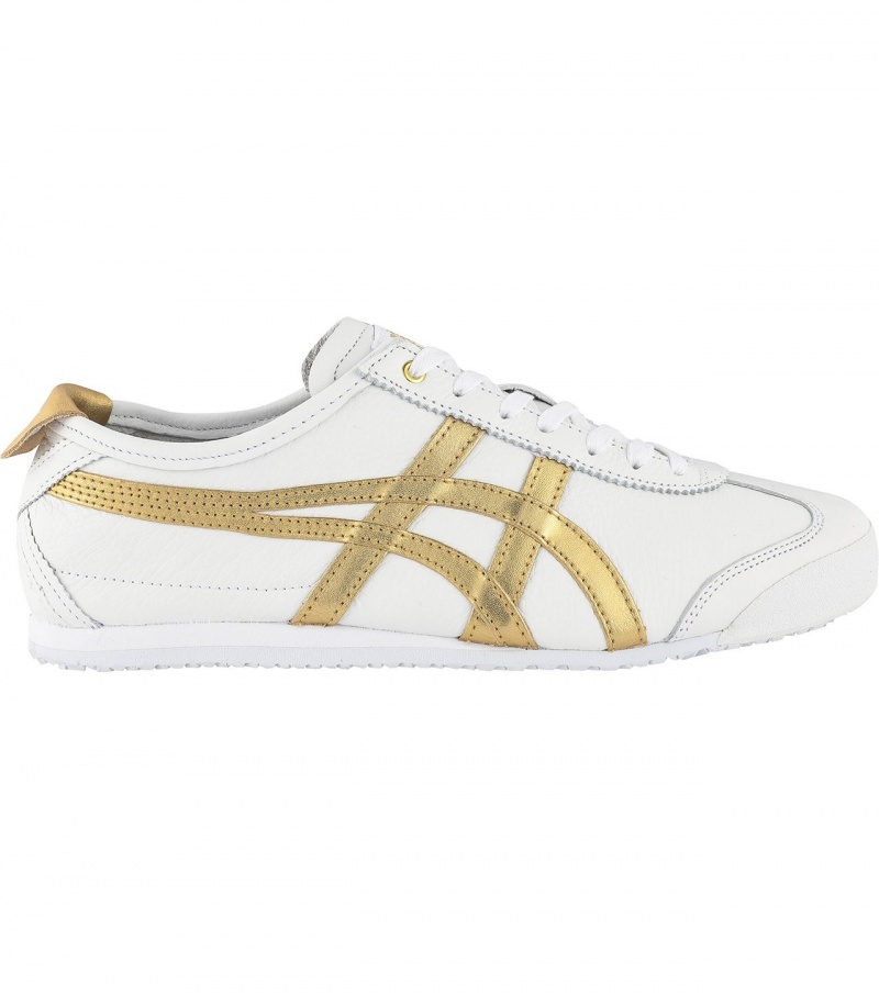 Men\'s Onitsuka Tiger Mexico 66 Mexico 66 White / Gold | 74196-KCFD