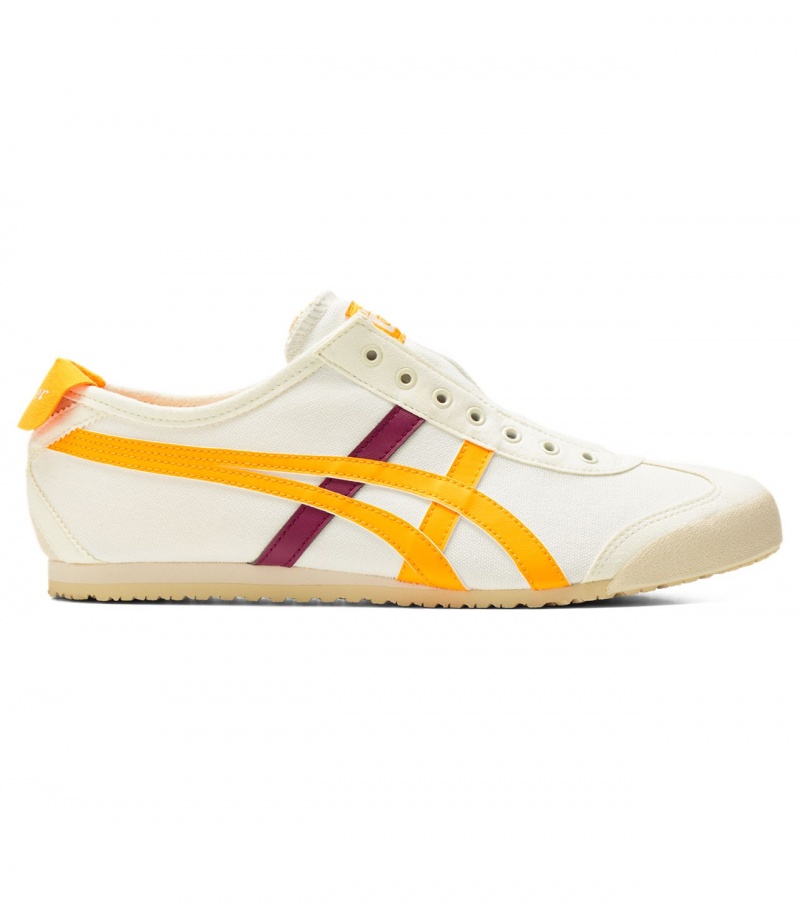 Men\'s Onitsuka Tiger Mexico 66 Slip-On Mexico 66 Cream / Orange | 64319-YQFI