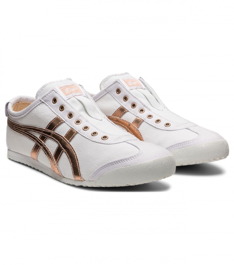 Men's Onitsuka Tiger Mexico 66 Slip-On Mexico 66 White / Rose Gold | 89421-DOTA