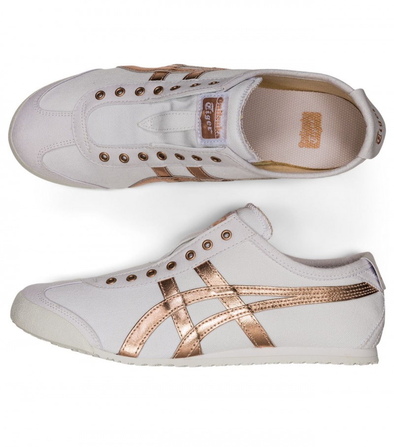 Men's Onitsuka Tiger Mexico 66 Slip-On Mexico 66 White / Rose Gold | 89421-DOTA