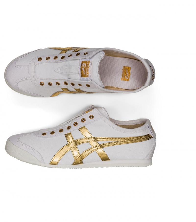 Men's Onitsuka Tiger Mexico 66 Slip-On Mexico 66 White / Gold | 20351-PTCO