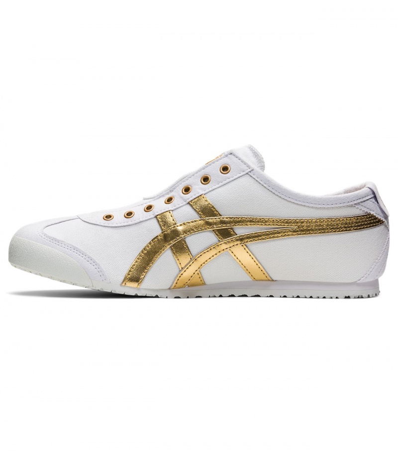 Men's Onitsuka Tiger Mexico 66 Slip-On Mexico 66 White / Gold | 20351-PTCO