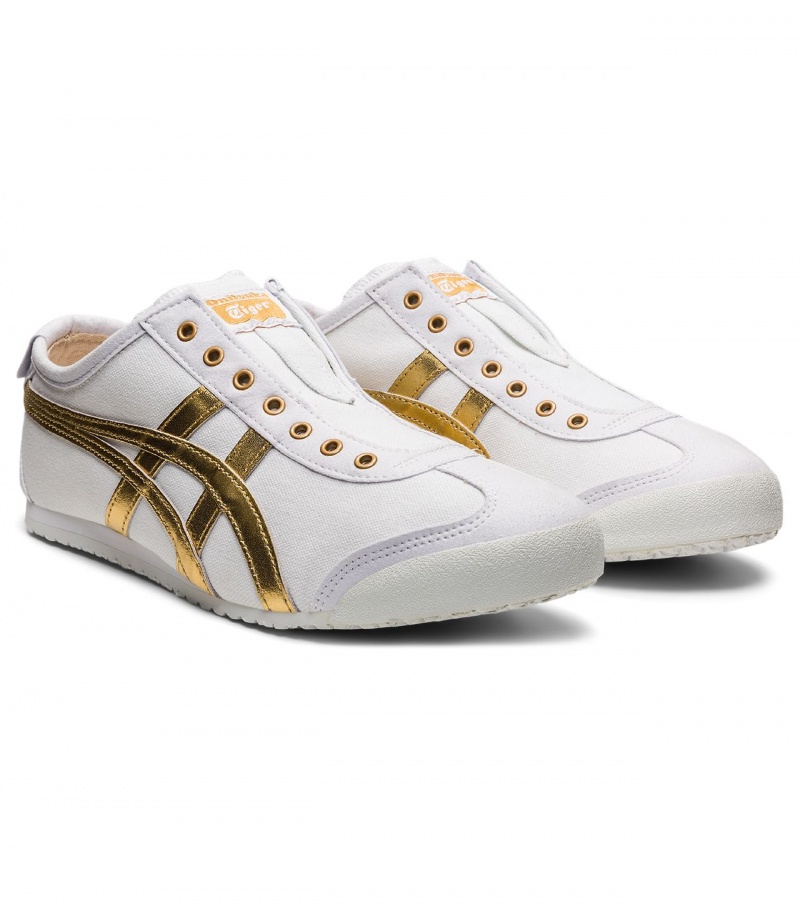 Men's Onitsuka Tiger Mexico 66 Slip-On Mexico 66 White / Gold | 20351-PTCO