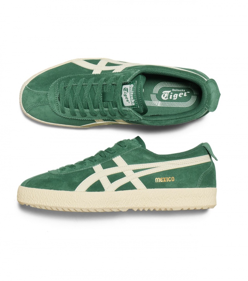 Men's Onitsuka Tiger Mexico Delegation Low Tops Deep Green / Cream | 09485-UAOP