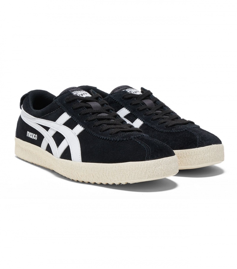 Men's Onitsuka Tiger Mexico Delegation Low Tops Black / White | 34698-QGZD