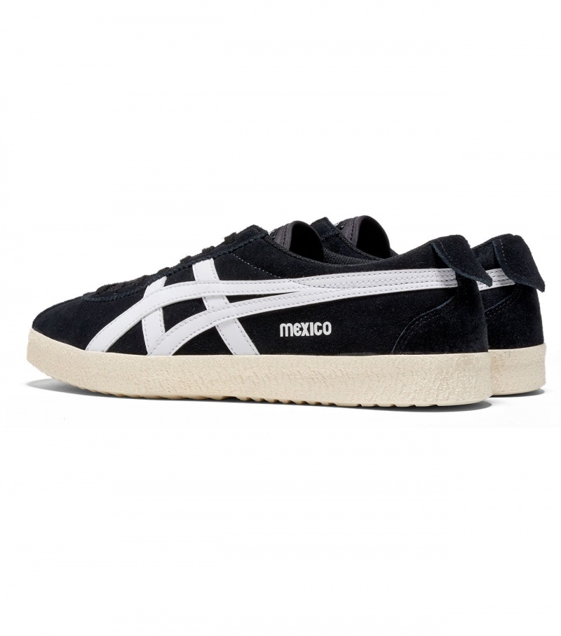 Men's Onitsuka Tiger Mexico Delegation Low Tops Black / White | 34698-QGZD