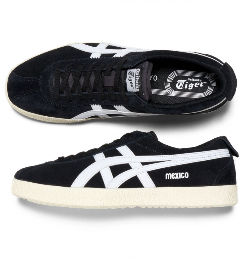 Men's Onitsuka Tiger Mexico Delegation Low Tops Black / White | 34698-QGZD