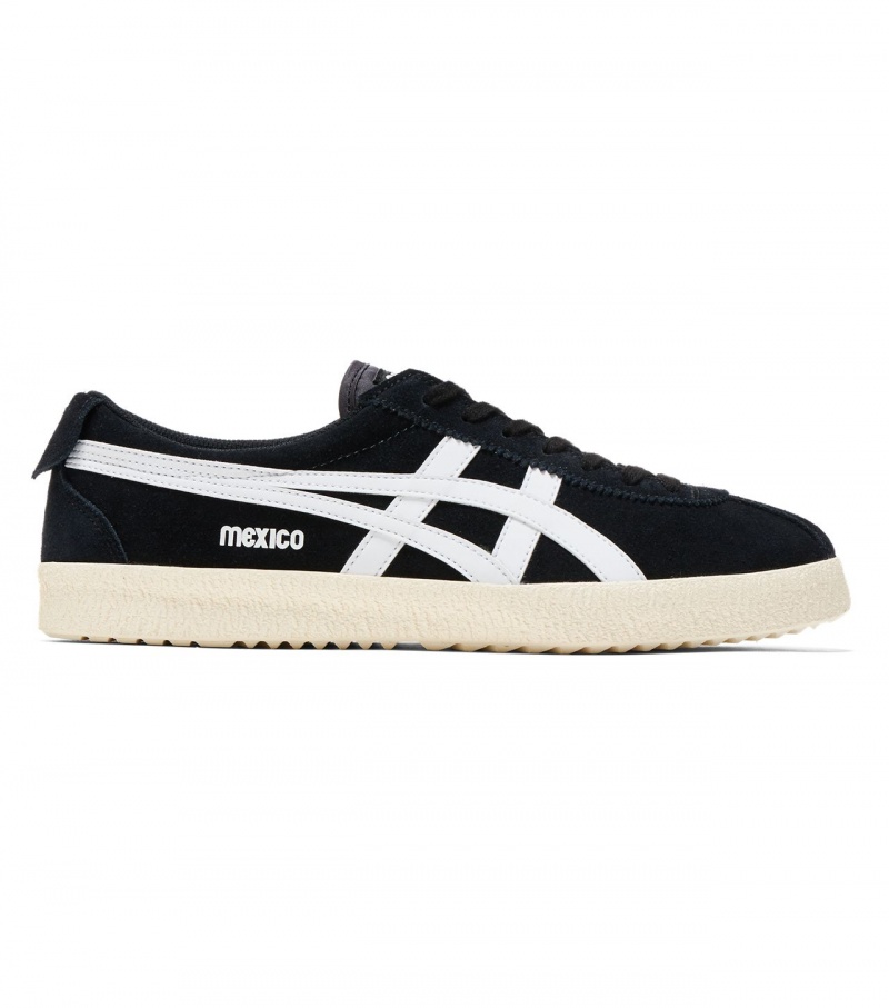 Men\'s Onitsuka Tiger Mexico Delegation Low Tops Black / White | 34698-QGZD