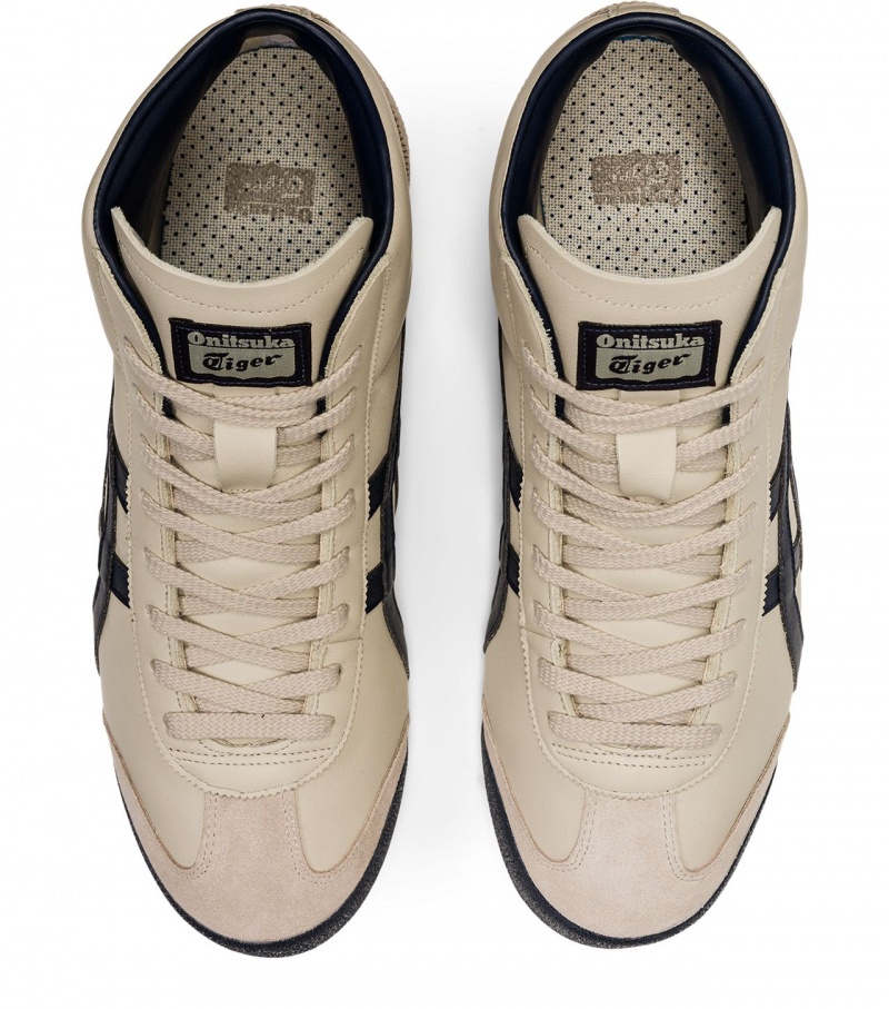 Men's Onitsuka Tiger Mexico Mid Runner High Tops Beige | 34718-MYZC