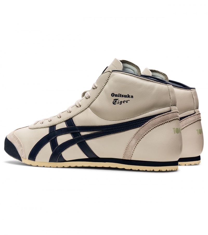 Men's Onitsuka Tiger Mexico Mid Runner High Tops Beige | 34718-MYZC