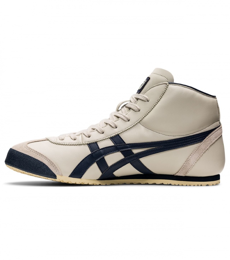 Men's Onitsuka Tiger Mexico Mid Runner High Tops Beige | 34718-MYZC