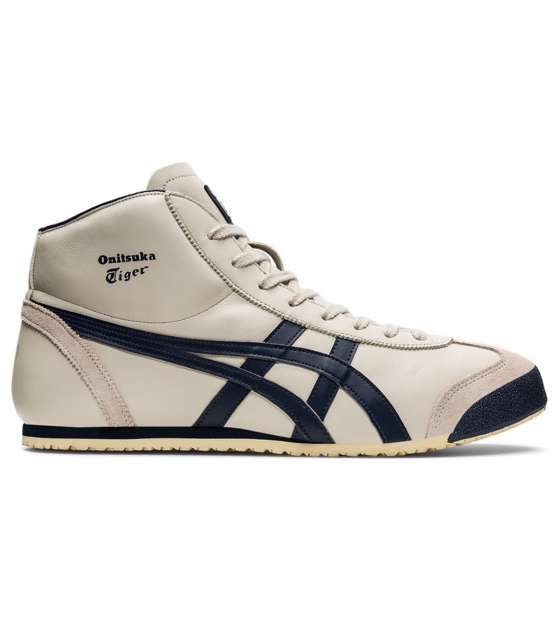 Men\'s Onitsuka Tiger Mexico Mid Runner High Tops Beige | 34718-MYZC