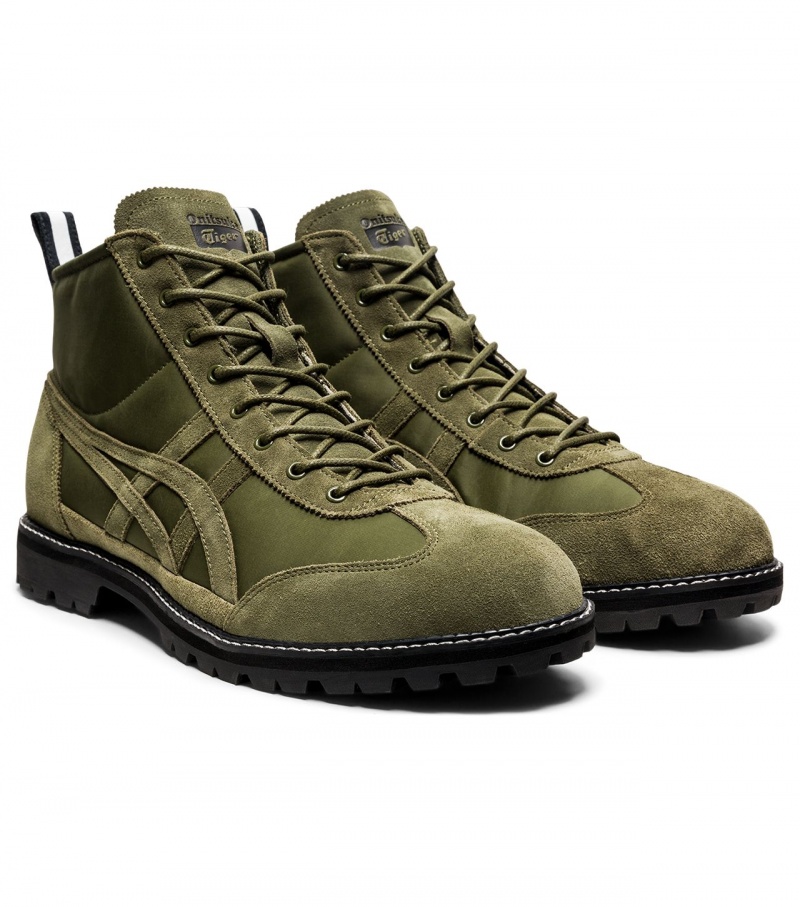 Men's Onitsuka Tiger Mexico Rinkan High Tops Brown Green / Brown Green | 43806-ZBLM