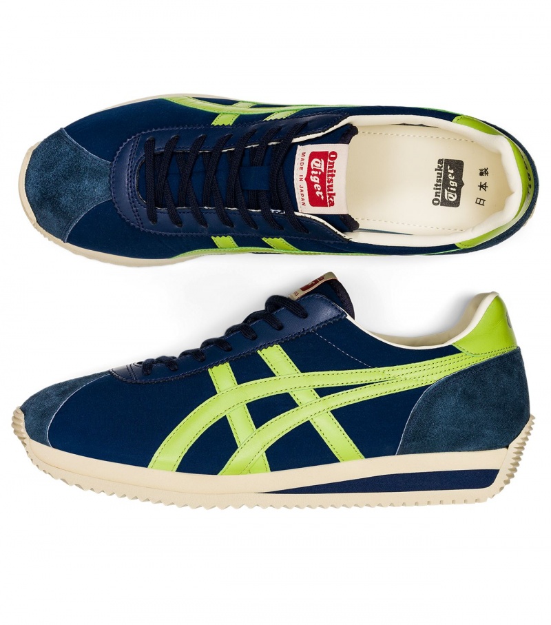 Men's Onitsuka Tiger Moal 77 Nm Sneakers Navy / Light Green | 58064-RXZB