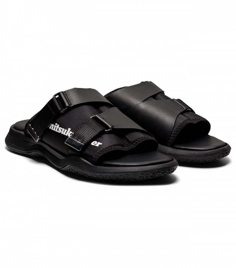 Men's Onitsuka Tiger Ohbori Slider Sandals Black / White | 90847-ICHX