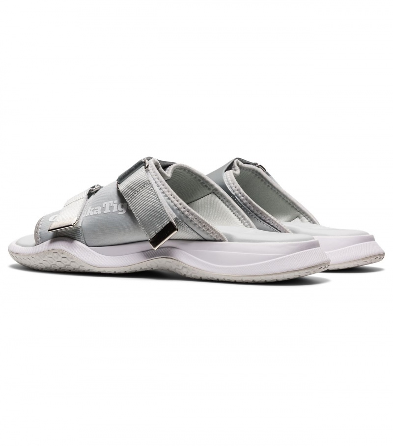 Men's Onitsuka Tiger Ohbori Slider Sandals Grey / White | 28357-INBC