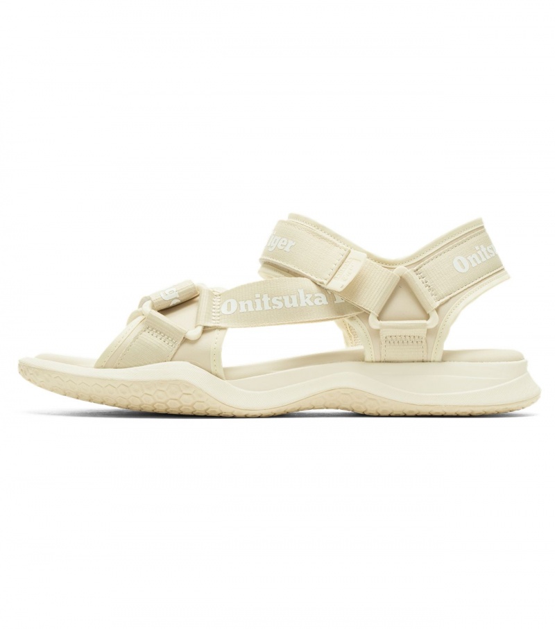 Men's Onitsuka Tiger Ohbori Strap Sandals Beige / White | 48367-HIYT