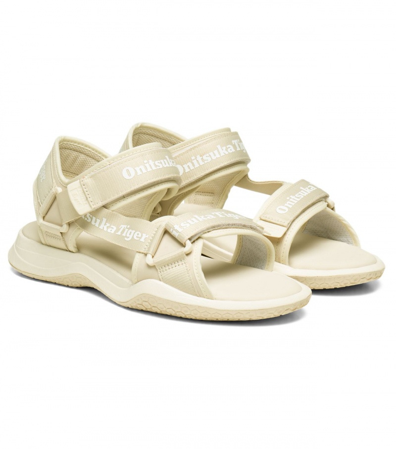 Men's Onitsuka Tiger Ohbori Strap Sandals Beige / White | 48367-HIYT