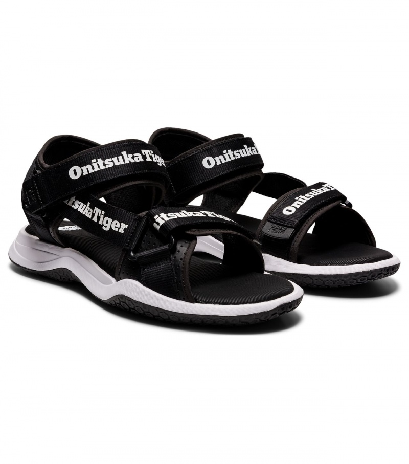 Men's Onitsuka Tiger Ohbori Strap Sandals Black / White | 01342-PJSB